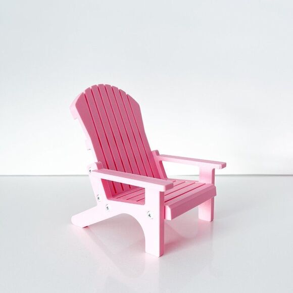 Miniature Adirondack Chair Pale Pink For 12” Barbie Integrity Fashion Dolls 1:6 - Picture 4 of 5